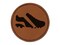 Soccer Football Cleats Sports Shoes Round Iron-On Engraved Faux Leather Patch Applique - 2.5"